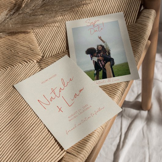 レトロカラフルお洒落ファンキーユニーク結婚おもしろい セーブザデート