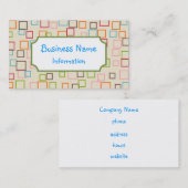 レトロカラフルかわいい教育教師の名刺 名刺 (正面/裏面)