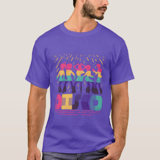 レトロカラフルでおかしい70年代ディスコダンシングビンテージ Tシャツ