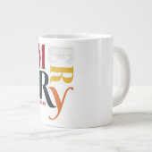 レトロカラフルとブライトメリーヴィンテージクリスマス ジャンボコーヒーマグカップ (正面右)