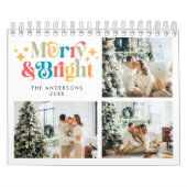 レトロカラフルと明るいメリー3フォトクリスマス カレンダー (カバー)
