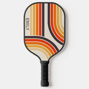 レトロカラフルなアーチとライン ピックルボールラケット
