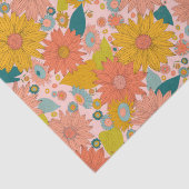 レトロカラフルなヒマワガーデン 薄葉紙 (詳細)