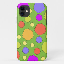 レトロカラフルな太いドット柄 iPhone 11 ケース