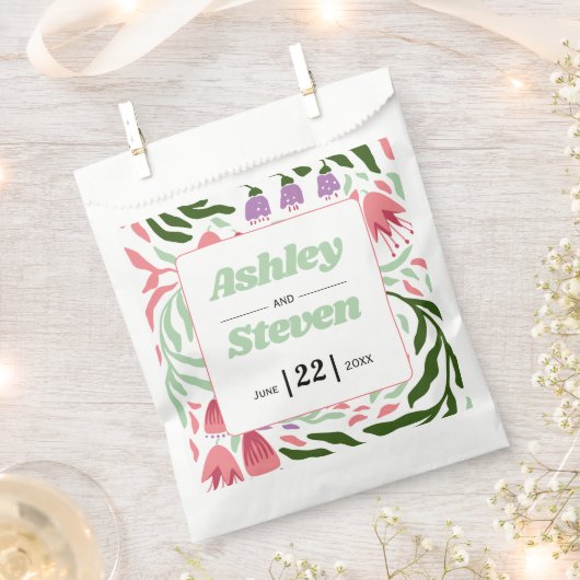 レトロカラフルな枝、民俗花結婚類 フェイバーバッグ (クリップ留めされた状態)