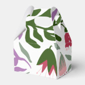 レトロカラフルな民俗の花のフローラ結婚 フェイバーボックス (裏面サイド)