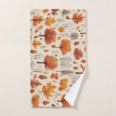 レトロカラフルな秋 バスタオルセット (ハンドタオル)