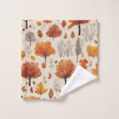 レトロカラフルな秋 バスタオルセット (ウォッシュタオル)