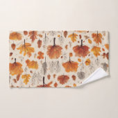 レトロカラフルな秋 バスタオルセット (ハンドタオル)