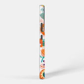 レトロカラフルな花の模様3a samsung galaxyケース (右側面)