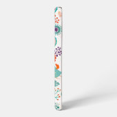 レトロカラフルな花の模様3a samsung galaxyケース (左側面)