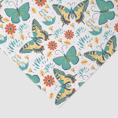 レトロカラフルな蝶と花の模様 薄葉紙 (詳細)