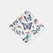レトロカラフルな蝶のパターン。 スタンダードカクテルナプキン (角)