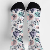 レトロカラフルな蝶のパターン。 ソックス (上部)