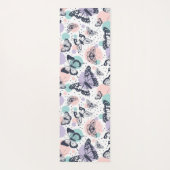 レトロカラフルな蝶のパターン。 ヨガマット (裏面)