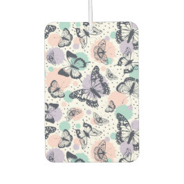 レトロカラフルな蝶の模様 カーエアーフレッシュナー