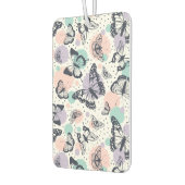 レトロカラフルな蝶の模様 カーエアーフレッシュナー (左)