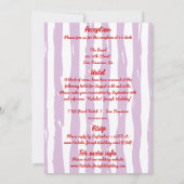 レトロカラフルの手が一つのおもしろいに描かれ結婚た 招待状 (裏面)