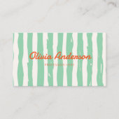 レトロカラフルの手書がかわい 名刺 (正面)