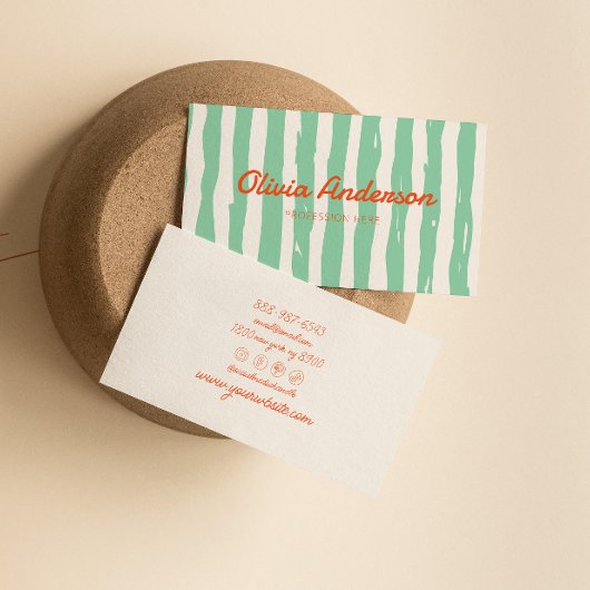 レトロカラフルの手書がかわい 名刺