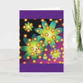 レトロカラフルの花 カード (正面)
