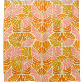 レトロカラフルの花 シャワーカーテン (正面)