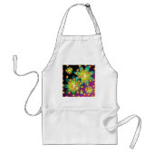 レトロカラフルの花 スタンダードエプロン (正面)