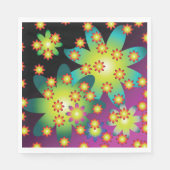 レトロカラフルの花 スタンダードランチョンナプキン (正面)