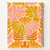 レトロカラフルの花 ノートブック (裏面)