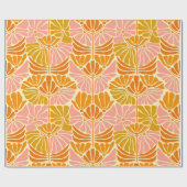 レトロカラフルの花 ラッピングペーパー (フラット)