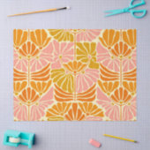 レトロカラフルの花 薄葉紙 (クラフト)