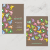 レトロカラフルの虹のひな模様 名刺 (正面/裏面)