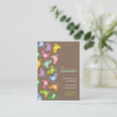 レトロカラフルの虹のひな模様 名刺 (スタンド正面)