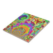 レトロカラフルひまわり曼荼羅 タイル (側面)