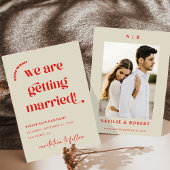 レトロカラフルをテーマに日付を保存 招待状