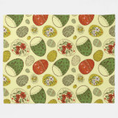 レトロカラフルイースター卵型 フリースブランケット (正面(横))