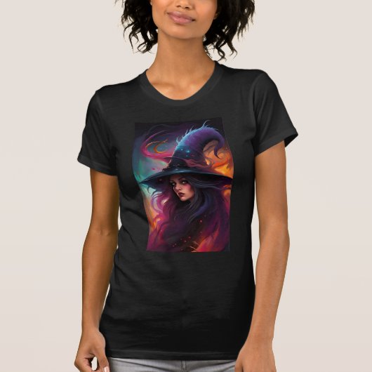 レトロカラフルウィッチTシャツ Tシャツ (正面)