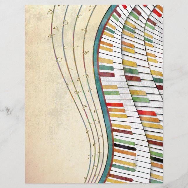 レトロカラフルウェーブピアノ (正面)