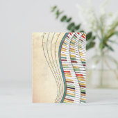 レトロカラフルウェーブピアノ ポストカード (スタンド正面)