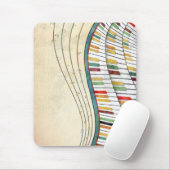 レトロカラフルウェーブピアノ マウスパッド (マウス)