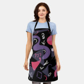 レトロカラフルエプロン エプロン (着用した状態)