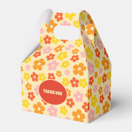 レトロカラフルオレンジボホフラワー50誕生日 フェイバーボックス