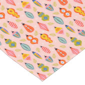 レトロカラフルオーナメントクリスマスパターン ショートテーブルランナー (コーナー)