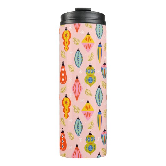 レトロカラフルオーナメントクリスマスパターン タンブラー (正面)