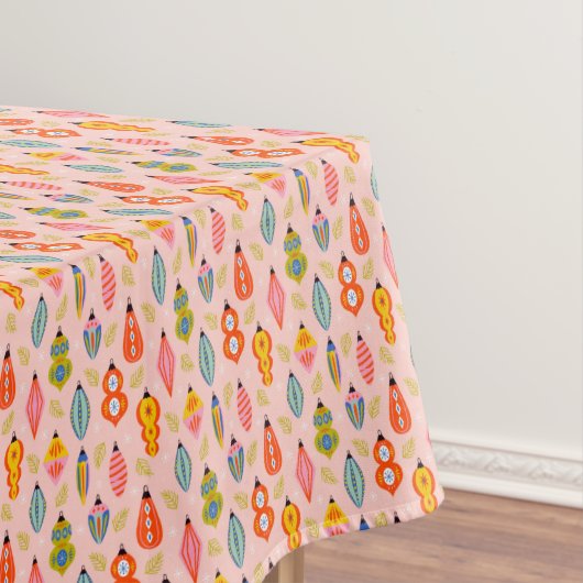 レトロカラフルオーナメントクリスマスパターン テーブルクロス (インサイチュ)