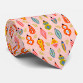 レトロカラフルオーナメントクリスマスパターン ネクタイ (ロール)