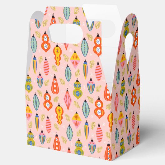 レトロカラフルオーナメントクリスマスパターン フェイバーボックス (オープン)