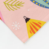 レトロカラフルオーナメントクリスマスパターン フリースブランケット (角)