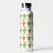 レトロカラフルカイトパターン ウォーターボトル (右面)