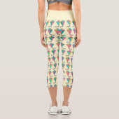 レトロカラフルカイトパターン カプリレギンス (裏面)